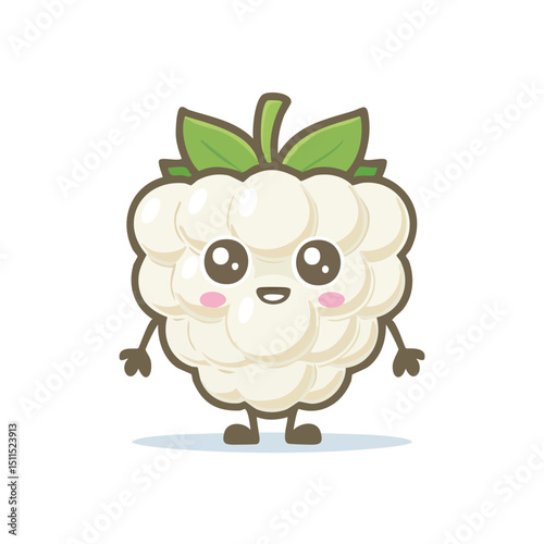 Raspberry in cute cartoon character style with expressive face and limbs.