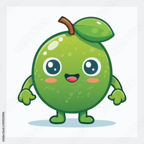 Caimito in cute cartoon character style with expressive face and limbs.