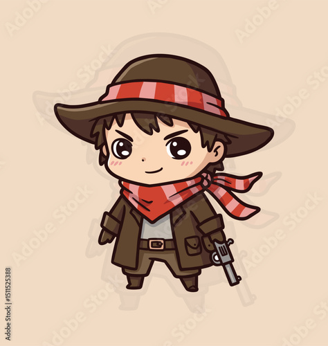 Chibi Bandit Wild West Adventure Cute Illustration