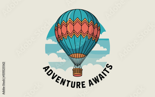balloon, air, sky, hot, hot air balloon, vector, fly, illustration, travel, basket, design, transport, transportation, balloons, fun, flight, color, flying, icon, symbol, adventure, airship, up, vinta