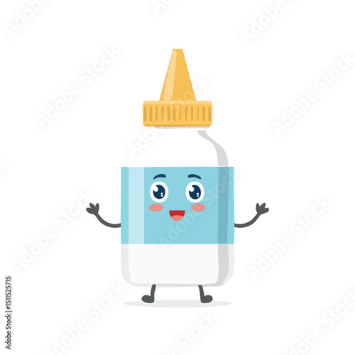 glue in cute cartoon character style with expressive face and limbs.