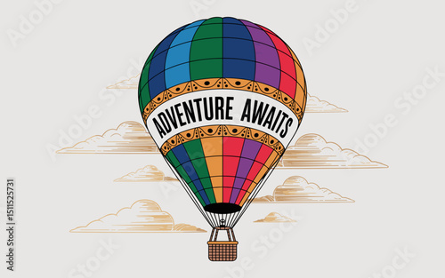 balloon, air, sky, hot, hot air balloon, vector, fly, illustration, travel, basket, design, transport, transportation, balloons, fun, flight, color, flying, icon, symbol, adventure, airship, up, vinta