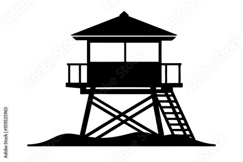 lighthouse on the beach silhouette