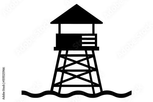 lighthouse on the beach silhouette