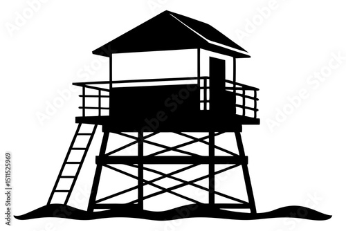 lighthouse on the beach silhouette