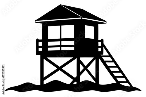 lighthouse on the beach silhouette