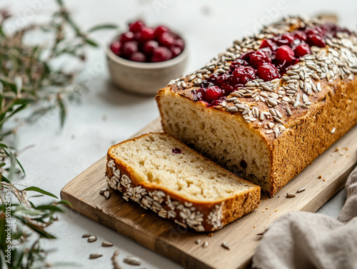 Wallpaper Mural Healthy Seeded Loaf with Fruit Slices on Board Torontodigital.ca
