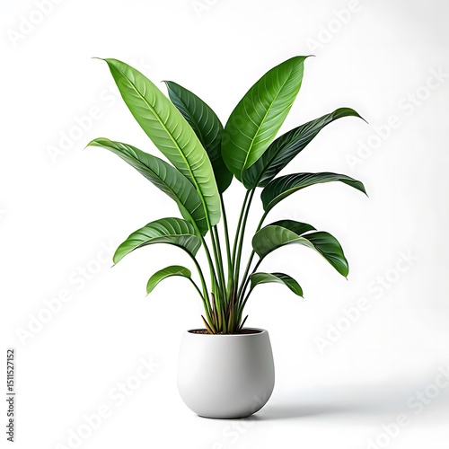 Wallpaper Mural Lush Green Houseplant in White Pot Torontodigital.ca