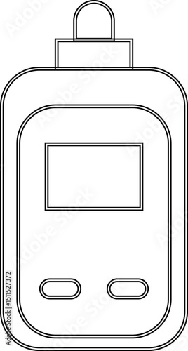glucose in blood icon. Glucometer with monitor for meter sugar in diabetes. Tester, device for test of glucose level. High diabetic or hypoglycemia. Sign of mellitus. Symbol of hyperglycemia.