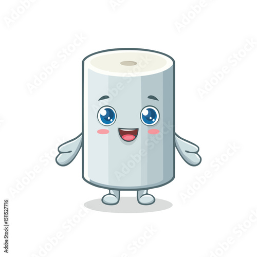 Chalk in cute cartoon character style with expressive face and limbs.