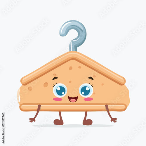 Wall hanger in cute cartoon character style with expressive face and limbs.