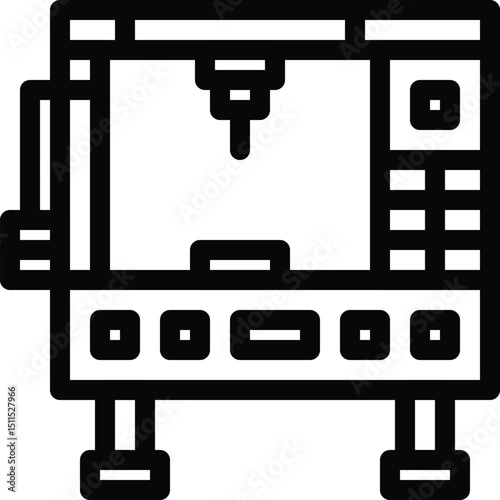 3d printer vector outlined detail icon