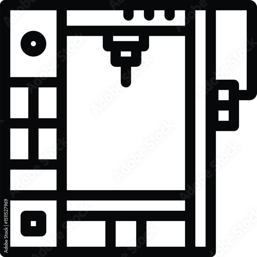 3d printer outlined detail icon