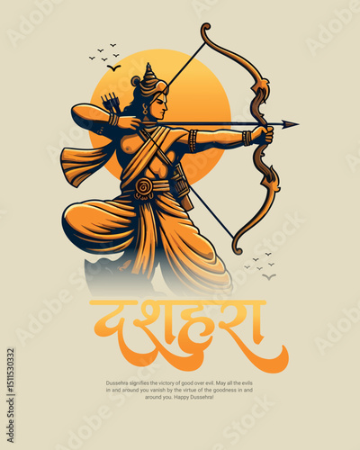 Happy Dussehra, Vijayadashami & Ram Navami Festival Celebration in India | Jai Shri Ram Greeting Social Media Post Design