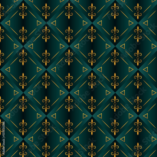 seamless pattern with golden ornament