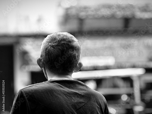 A man seen from behind