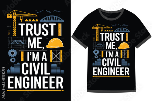 Vector illustration for Civil Engineering t shirt design