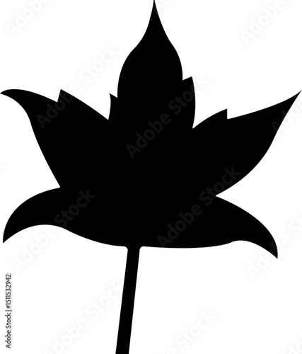 Fall leaves icon in flat style. isolated on transparent background