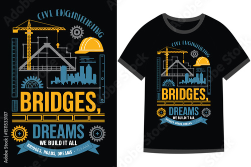 Vector illustration for Civil Engineering t shirt design
