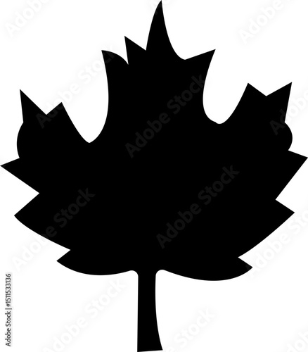 Fall leaves icon in flat style. isolated on transparent background