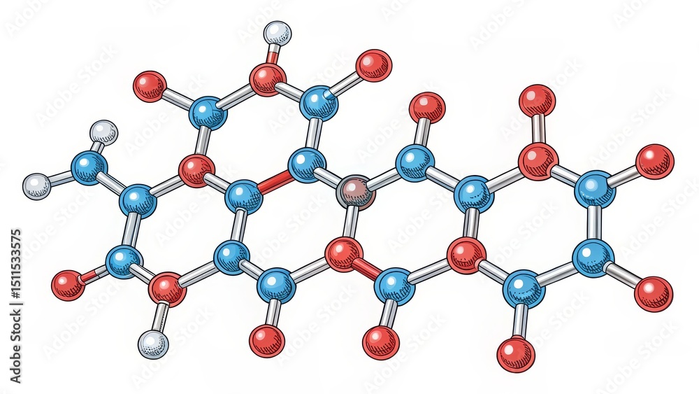 custom made wallpaper toronto digitalAnthocyanin Molecular Structure Hand-Drawn Illustration, Chemistry, Organic Compound, Pigment Anthocyanin, Pigment Analysis