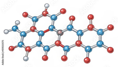Wallpaper Mural Anthocyanin Molecular Structure Hand-Drawn Illustration, Chemistry, Organic Compound, Pigment Anthocyanin, Pigment Analysis Torontodigital.ca