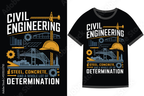 Vector illustration for Civil Engineering t shirt design