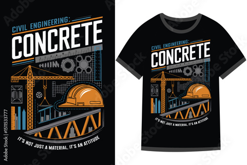 Vector illustration for Civil Engineering t shirt design