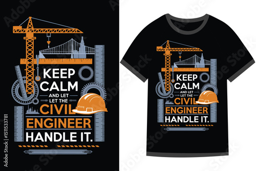 Vector illustration for Civil Engineering t shirt design