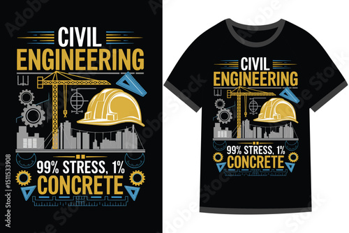 Vector illustration for Civil Engineering t shirt design