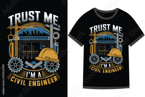 Vector illustration for Civil Engineering t shirt design