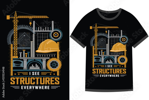 Vector illustration for Civil Engineering t shirt design