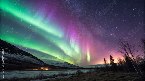 Aurora Borealis Landscape P...