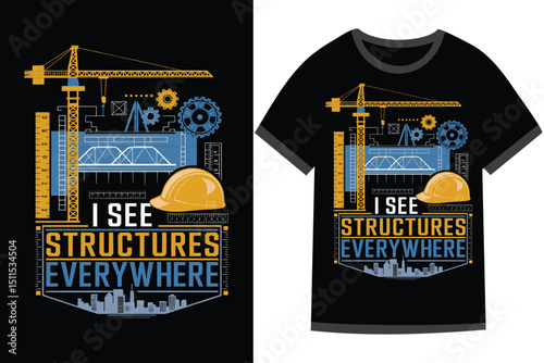 Vector illustration for Civil Engineering t shirt design