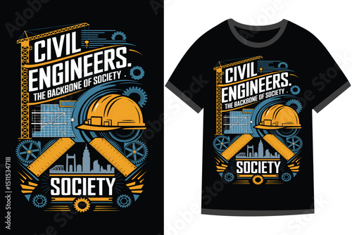 Vector illustration for Civil Engineering t shirt design