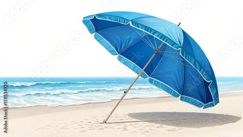 Beach Umbrella on Sandy Sho...
