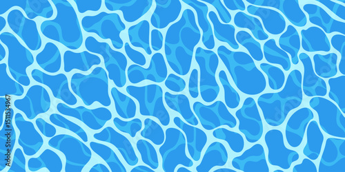 Blue water surface background. Summer sea waves abstract design with sun light reflection effect