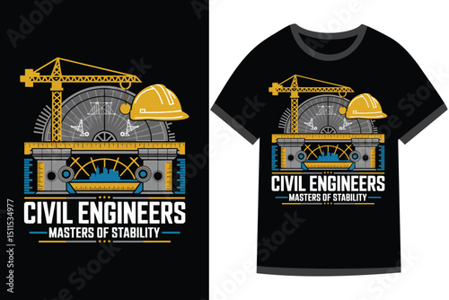 Vector illustration for Civil Engineering t shirt design