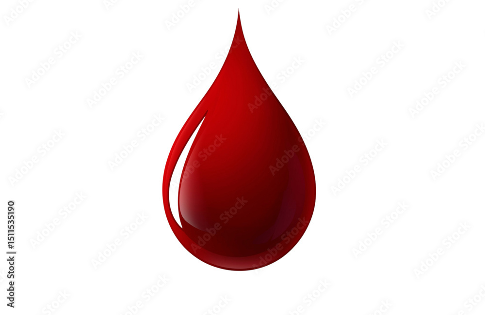 red blood drop - isolated on white background red blood drop - isolated on white background