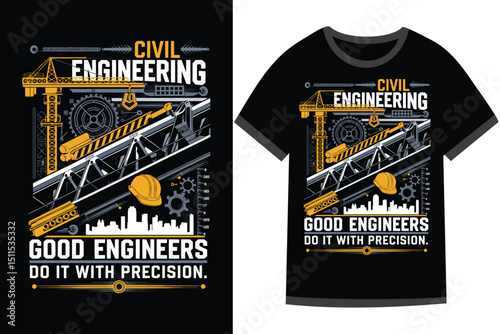 Vector illustration for Civil Engineering t shirt design