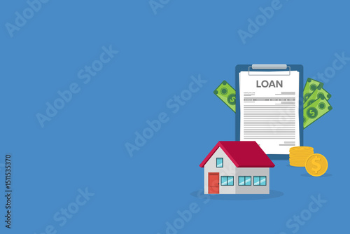 House bank credit. Finance management. Loan agreement. Mortgage money credit. Loan disbursement, quick loan service, easy credit.	