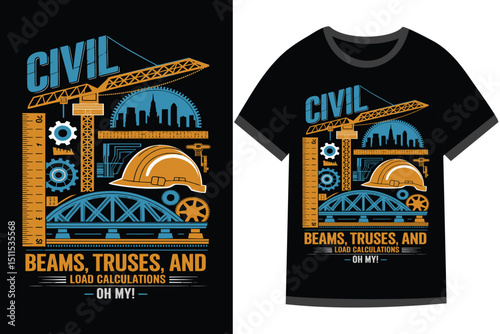Vector illustration for Civil Engineering t shirt design
