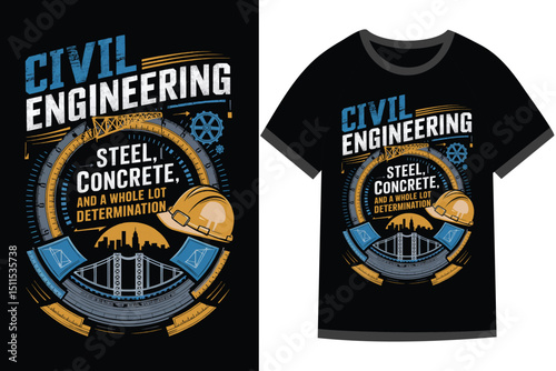 Vector illustration for Civil Engineering t shirt design