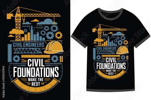 Vector illustration for Civil Engineering t shirt design