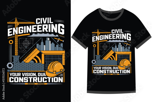 Vector illustration for Civil Engineering t shirt design