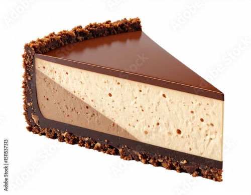 Decadent Chocolate Cheesecake Slice: A Glossy, Two-Tone Delight