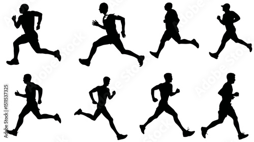 Wallpaper Mural Sport runners silhouette set simple silhouette vector isolated on white background  -   Torontodigital.ca