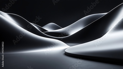 Abstract landscape with flowing forms