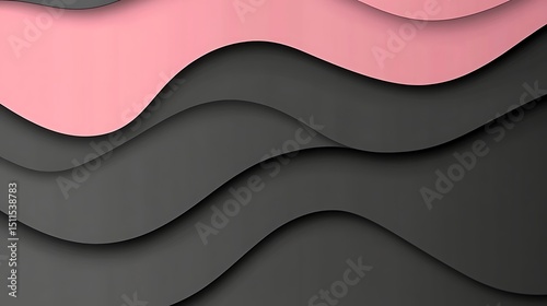 Abstract wavy layers in dark and light pink