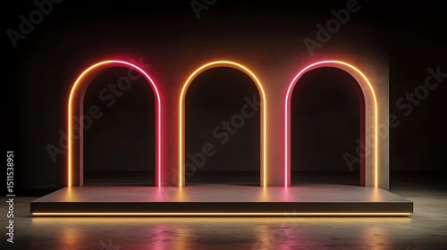 Modern arch neon display